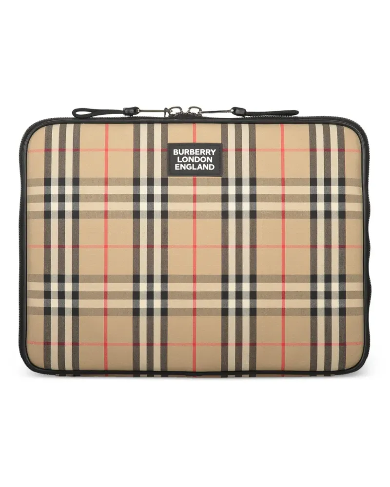 Burberry checked laptop bag - Nude Nude
