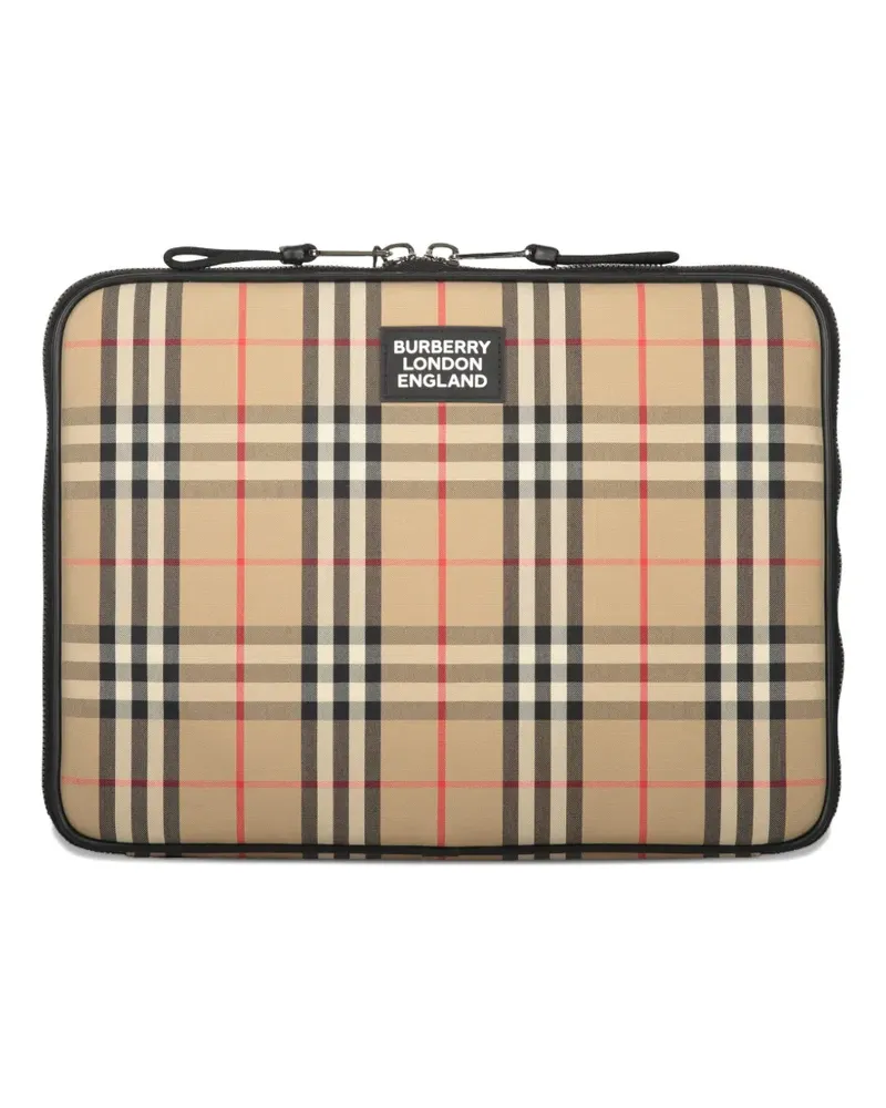 Burberry checked laptop bag - Nude Nude