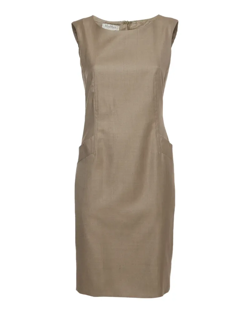 Max Mara boat-neck sleeveless mini dress - Nude Nude