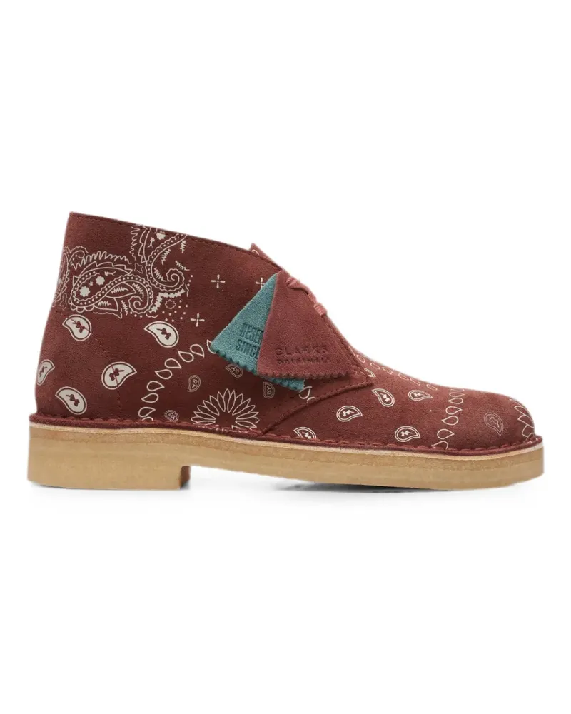 Clarks Desert Stiefeletten mit Paisleymuster - Rot Rot