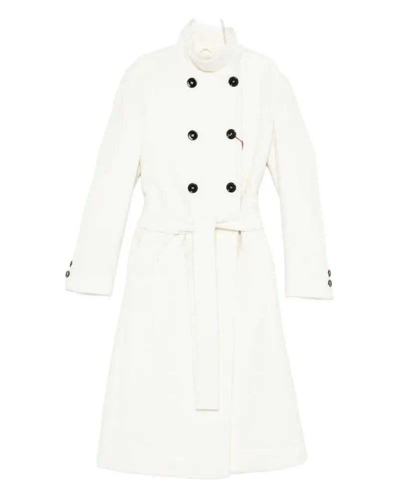 Max Mara Mantel mit Knopfverschluss - Weiß Weiß