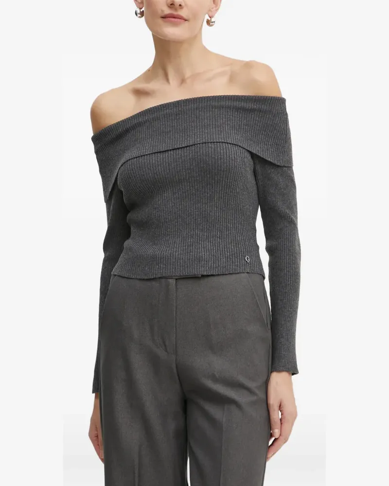 Guess off-shoulder ribbed sweater - Grau Grau