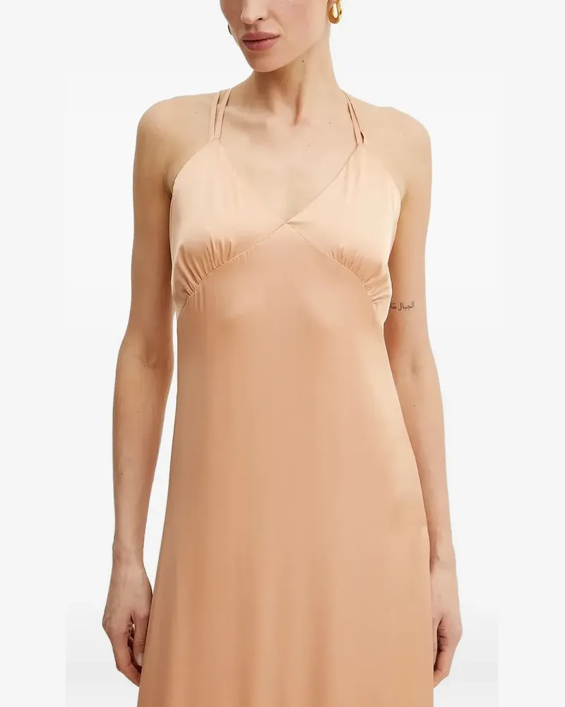 Silvian Heach Gestuftes Maxikleid mit überkreuzten Trägern - Nude Nude