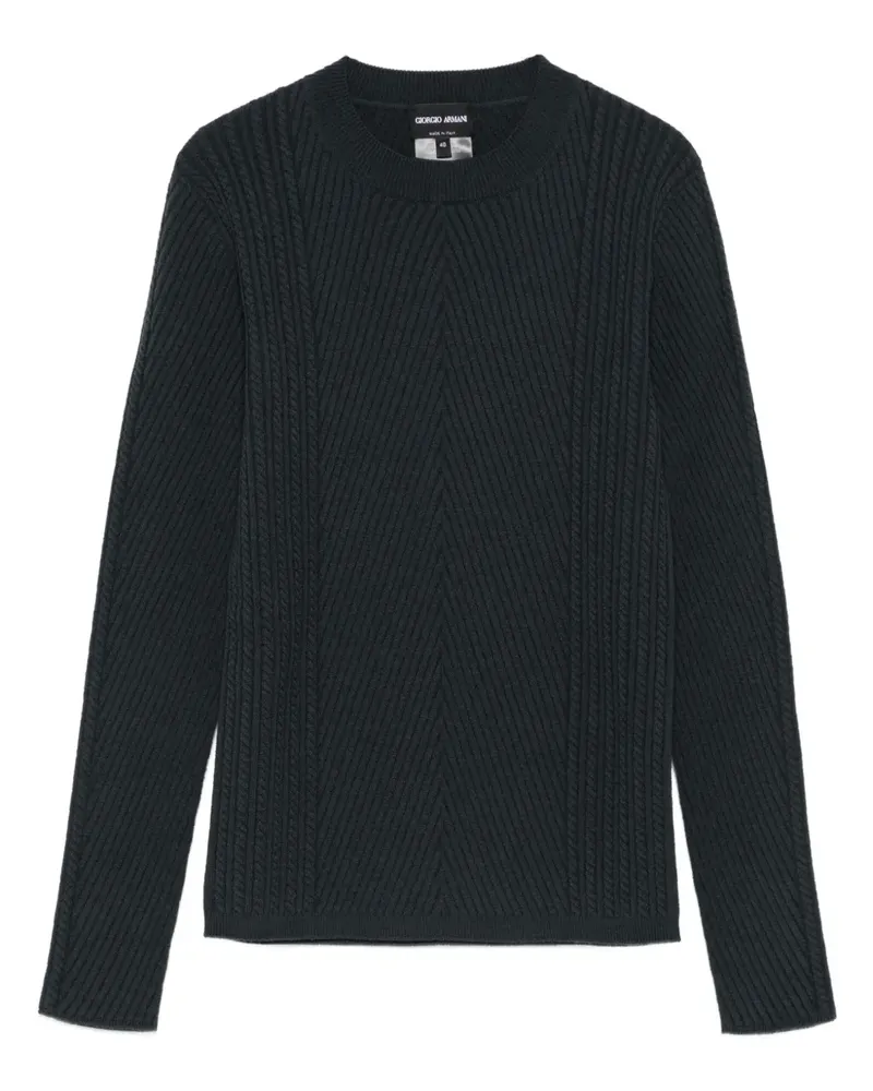 Giorgio Armani Pullover mit Zopfmuster - Grün Grün