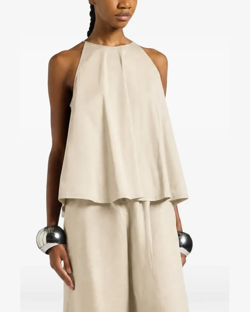 Liviana Conti Hope Neckholder-Top mit Falten - Nude Nude