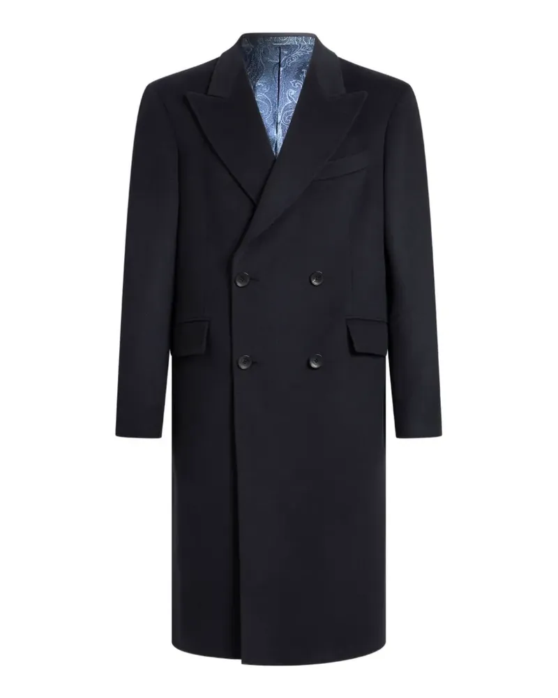 Etro Doppelreihiger Mantel aus Kaschmir - Blau Blau
