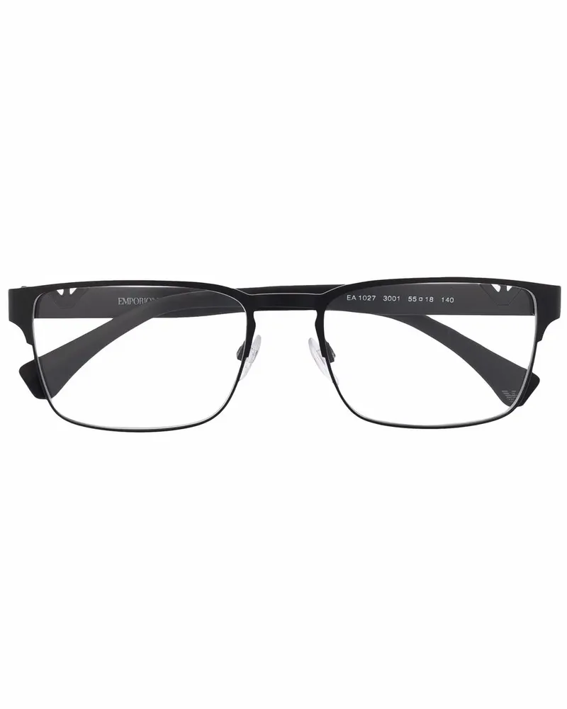 Emporio Armani Eckige Brille mit Logo - Schwarz Schwarz