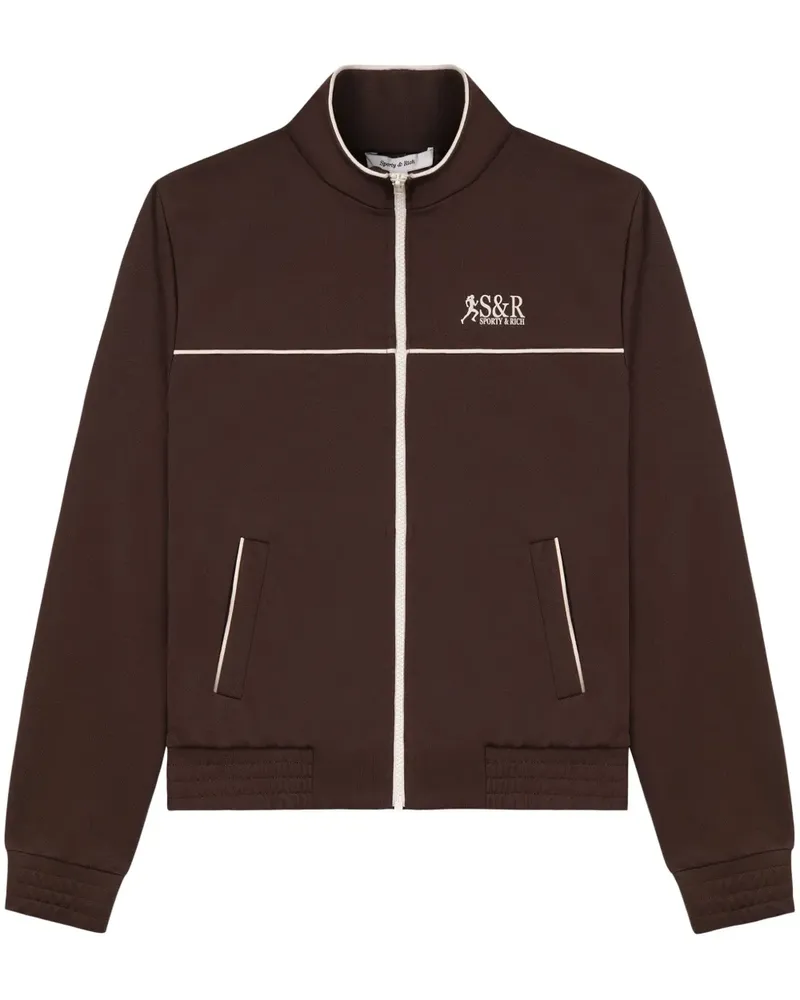 SPORTY & RICH Action Sportjacke mit Logo-Print - Braun Braun