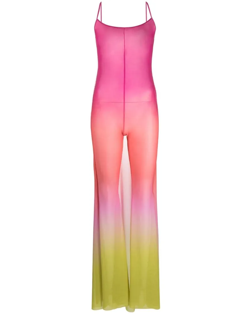 GCDS Transparenter Jumpsuit Rosa