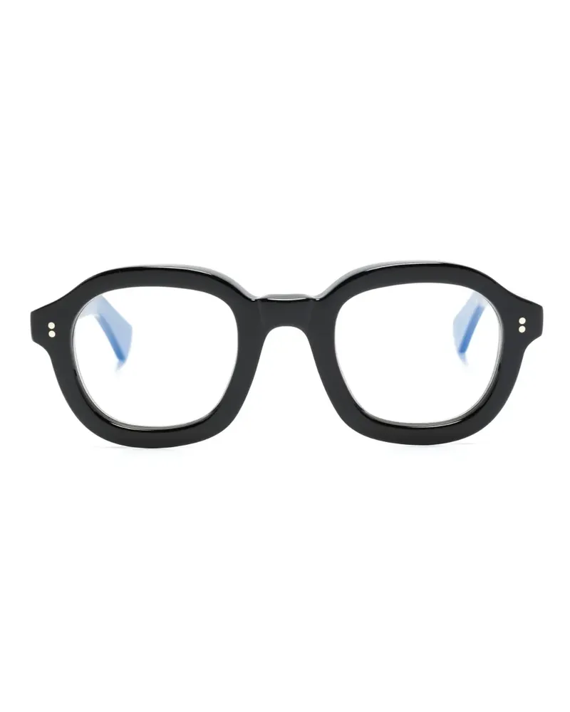 Lesca Brille mit rundem Gestell - Schwarz Schwarz