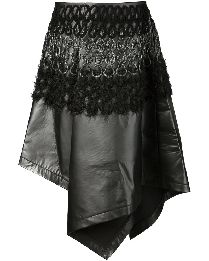 Noir Kei Ninomiya Rock mit asymmetrischem Schnitt - Schwarz Schwarz