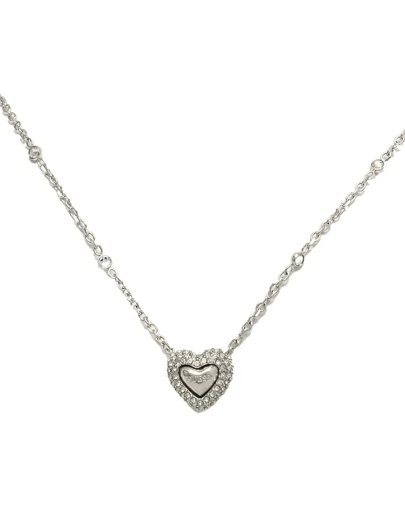 Guess Halskette mit kristallverziertem Herz - Silber Silber