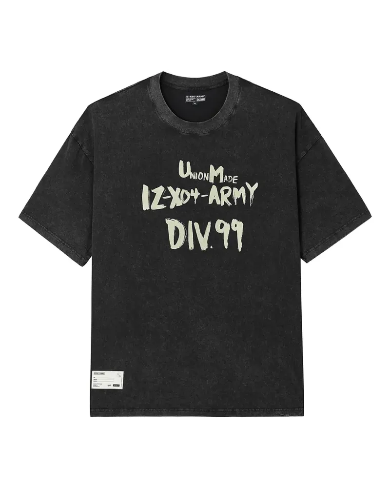 Izzue slogan-print T-shirt - Schwarz Schwarz