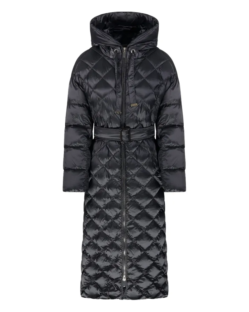 Max Mara Gesteppter Mantel mit Gürtel - Grau Grau