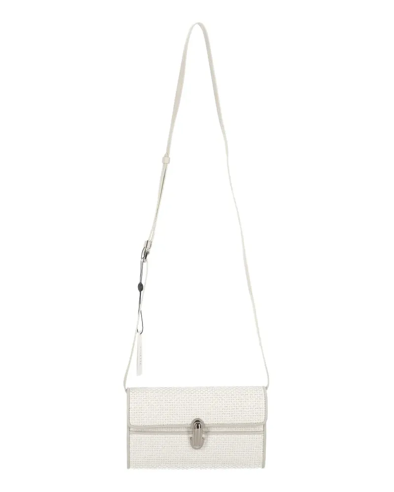 SAVETTE Symmetry leather-trim woven shoulder bag - Nude Nude