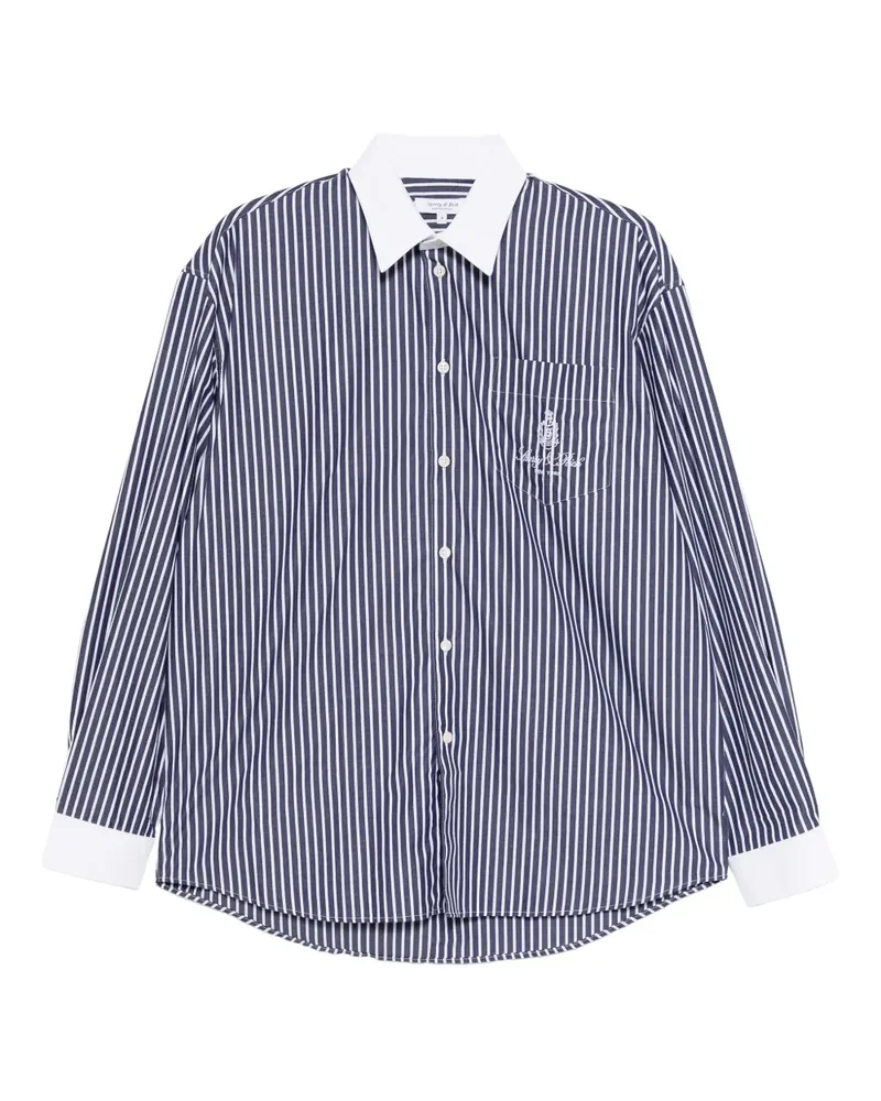 SPORTY & RICH Gestreiftes Vendome Hemd - Blau Blau