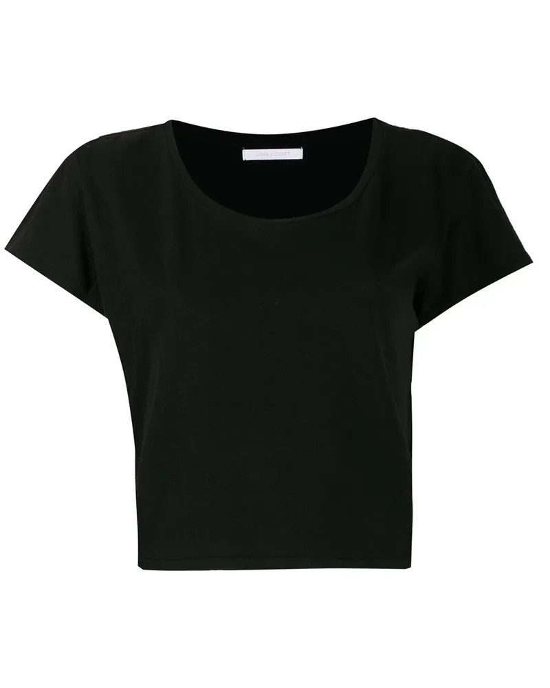 John Elliott + Co T-Shirt im Cropped-Design Schwarz