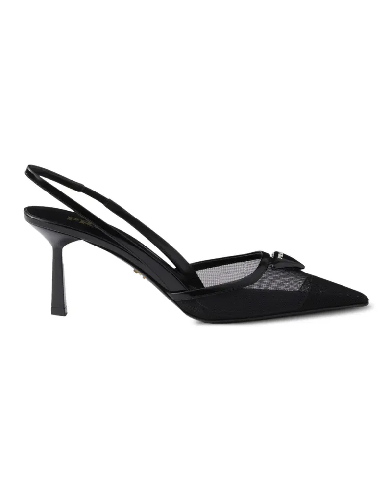 Prada Slingback-Pumps aus Mesh - Schwarz Schwarz