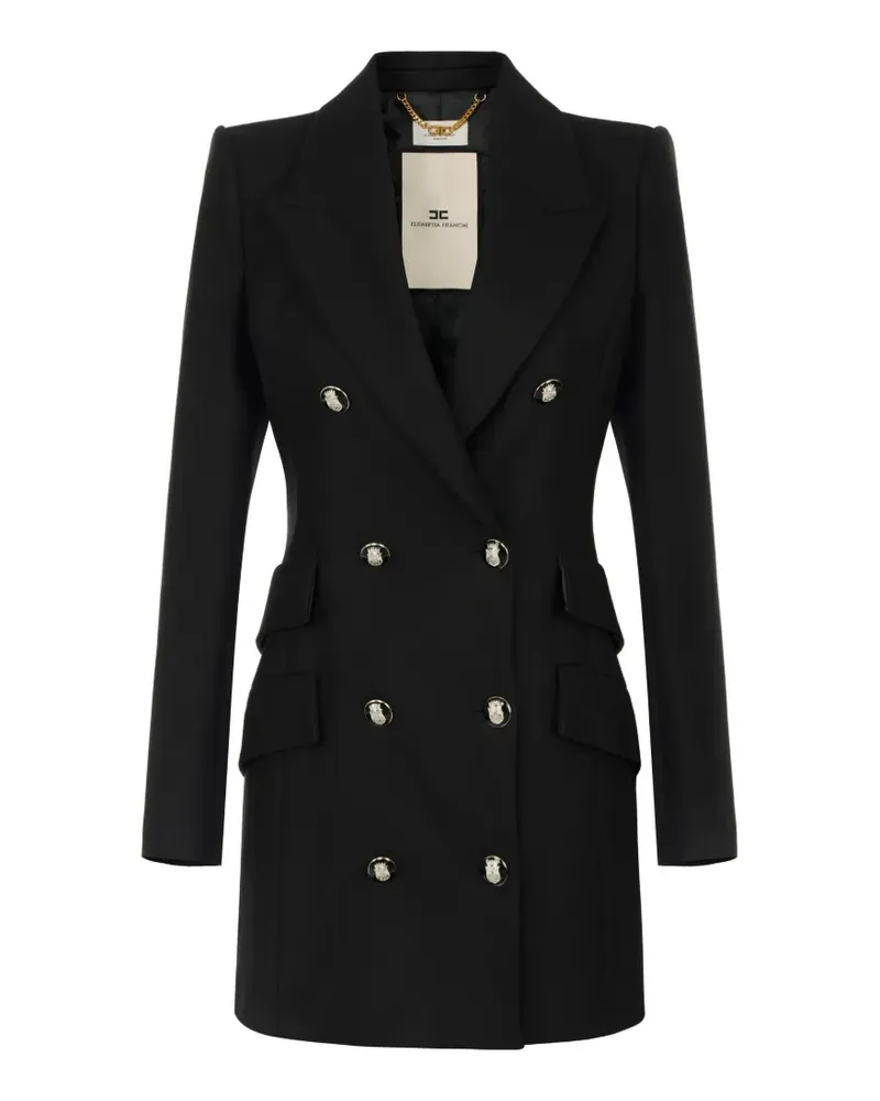 Elisabetta Franchi Mantel im Layering-Look - Schwarz Schwarz