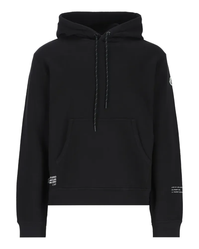 Moncler x Fragment logo-print hoodie - Schwarz Schwarz