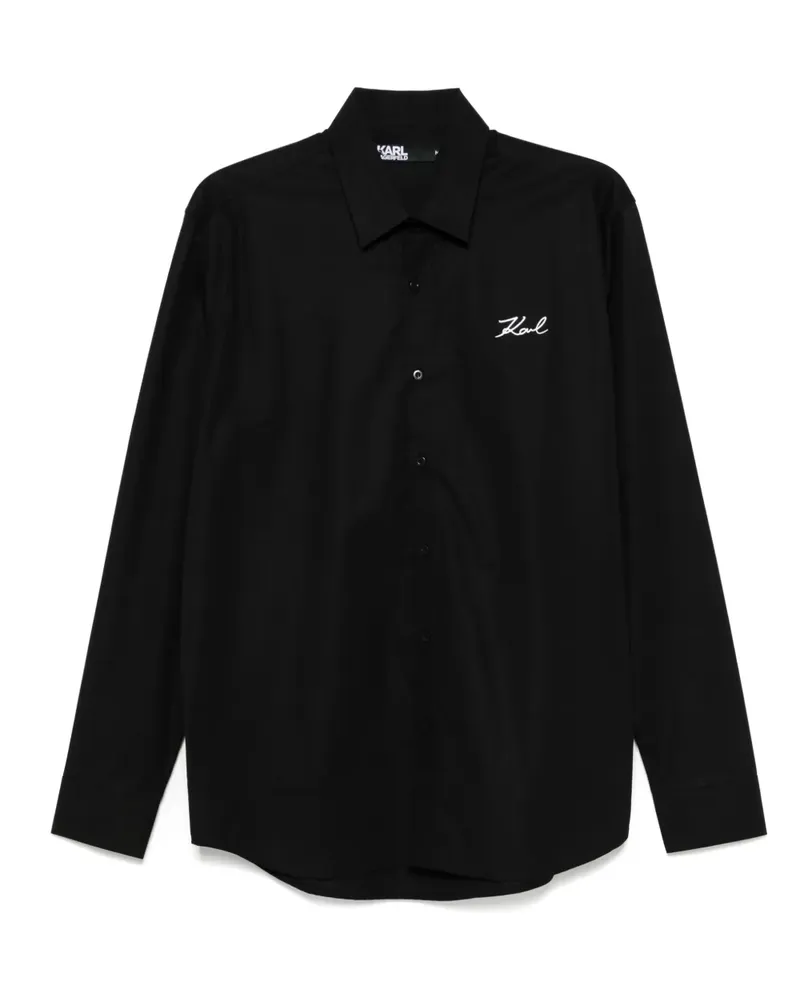 Karl Lagerfeld Hemd mit Logo-Print - Schwarz Schwarz