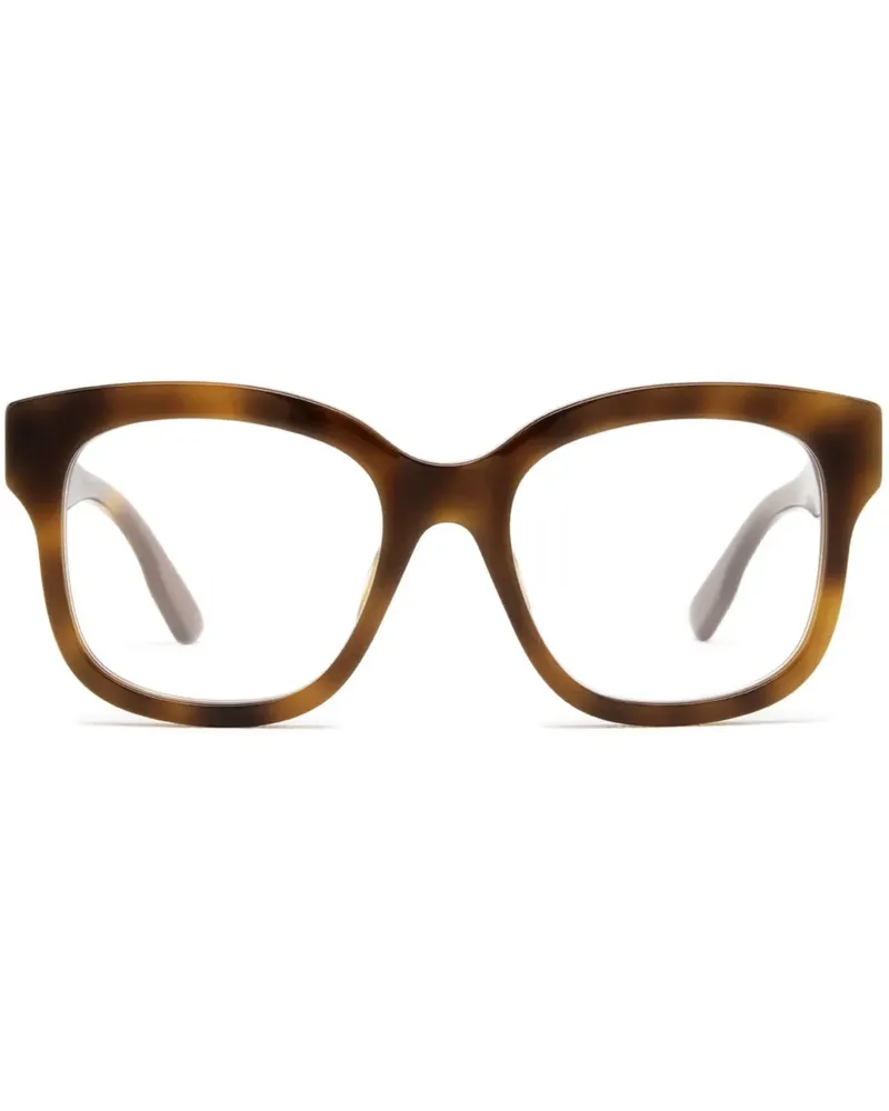 Gucci Brille mit Oversized-Gestell - Braun Braun