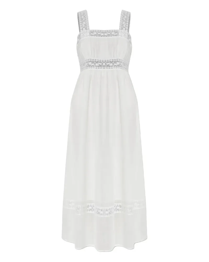 Posse lace-insert midi dress - Weiß Weiß