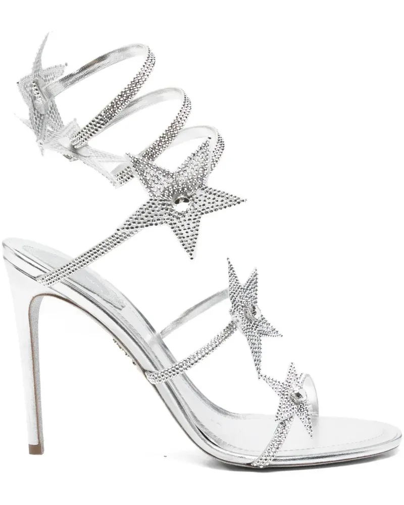 René Caovilla Cleo Sandalen 105mm - Silber Silber