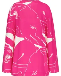 Valentino Garavani Seidenbluse mit Panther-Print Rosa