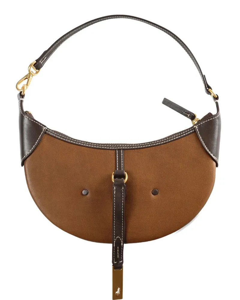 Ralph Lauren mini Polo ID contrast-stitch shoulder bag - Braun Braun