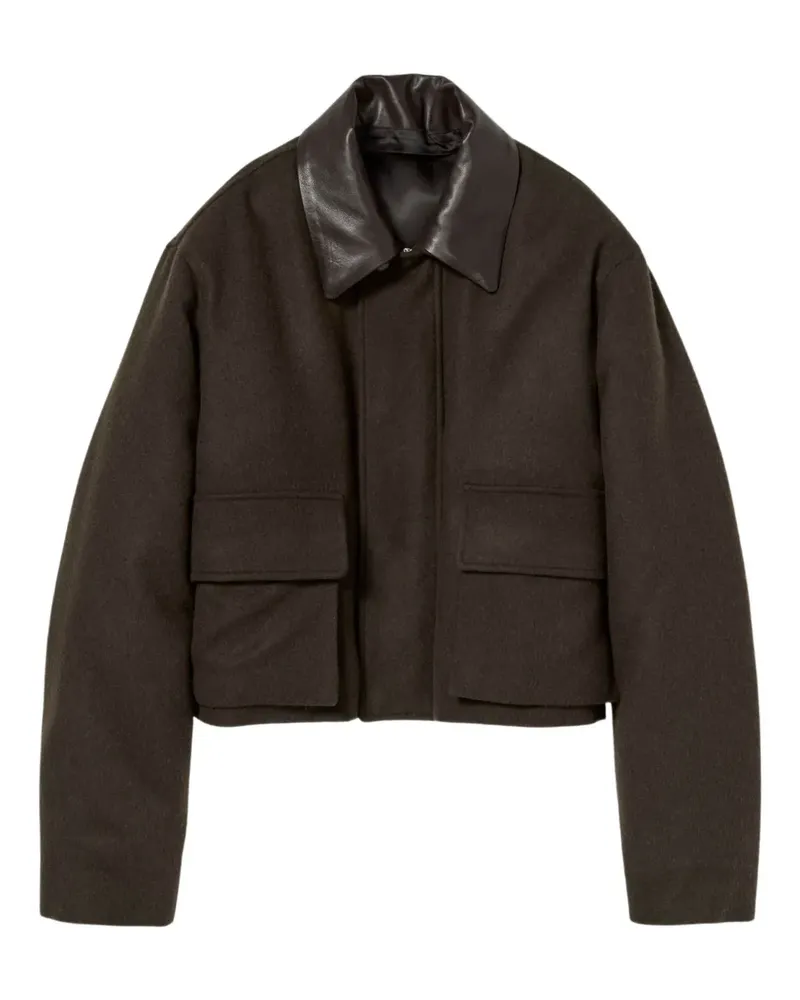 AURALEE leather-collar jacket - Grün Grün