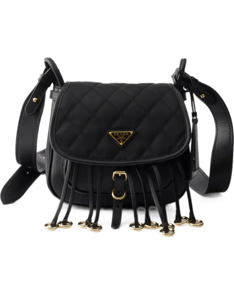 Prada Corsaire Mini-Umhängetasche aus Re-Nylon und Leder - Schwarz Schwarz