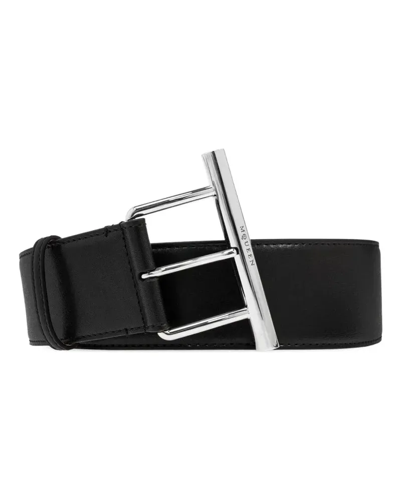 Alexander McQueen Gürtel mit T-Riemen - Schwarz Schwarz