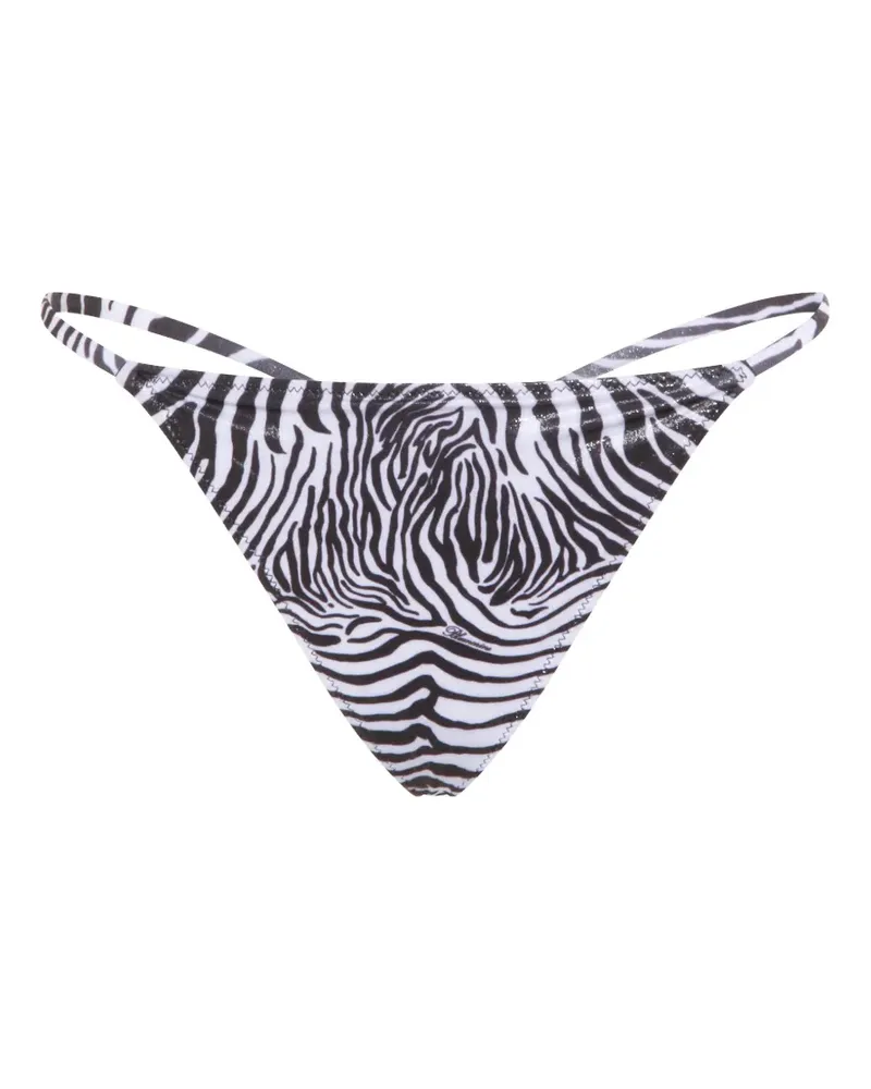 Blumarine Bikinihöschen mit Animal-Print - Weiß Weiß