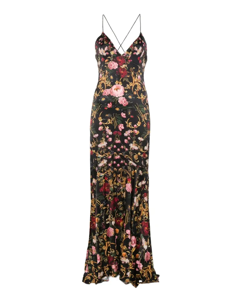 Alice + Olivia floral-print open-back maxi dress - Schwarz Schwarz