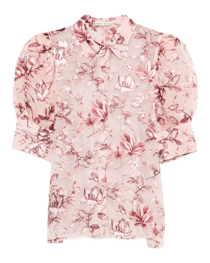 Alice + Olivia Willa Hemd mit Puffärmeln - Rosa Rosa