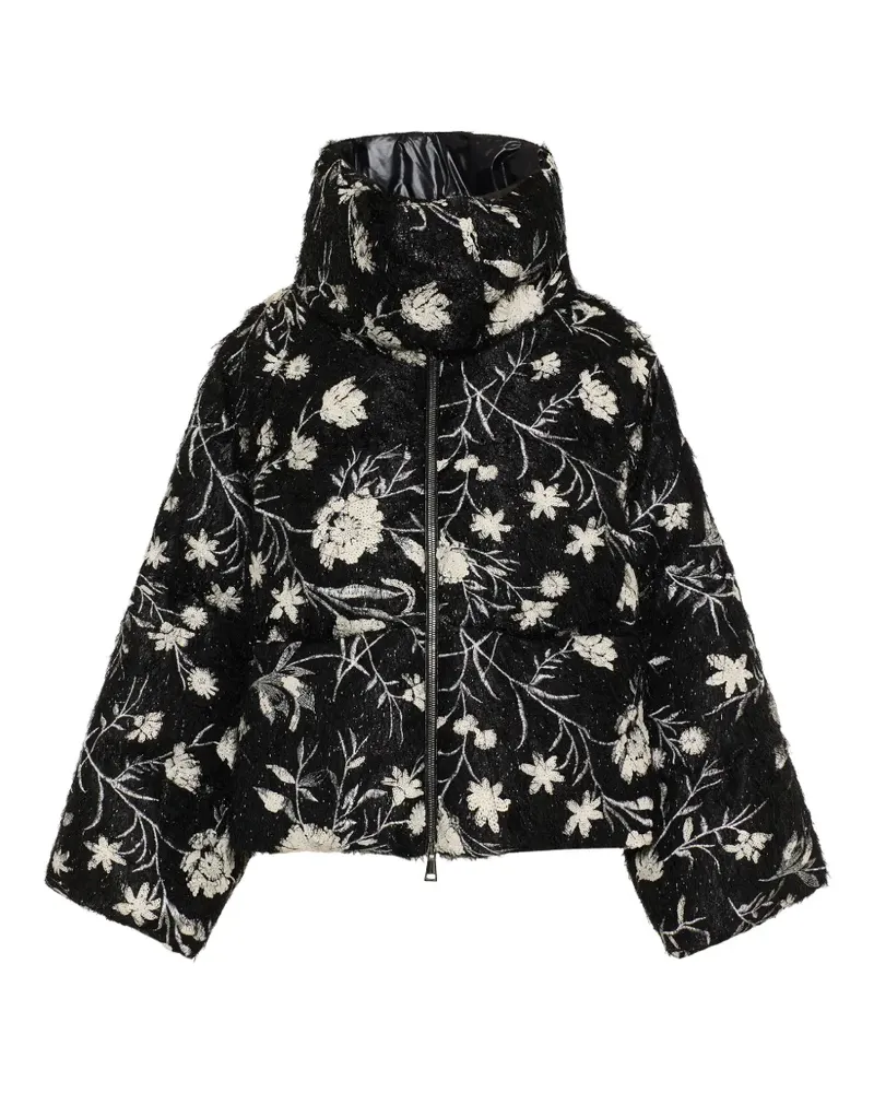 Moncler Perroquet floral sequin short down jacket - Schwarz Schwarz