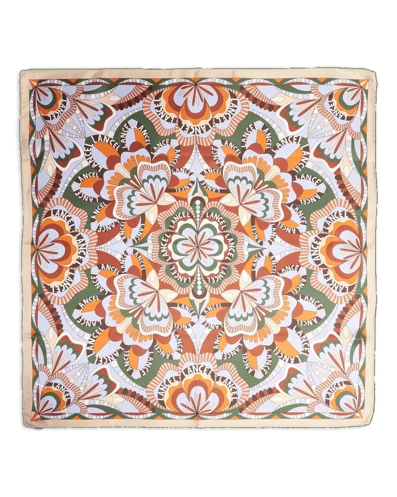 Lancel Seidenschal mit Blumenmotiv - Nude Nude