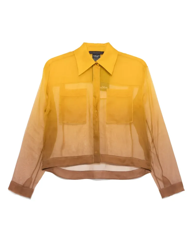 Max Mara Semi-transparentes Hemd - Gelb Gelb