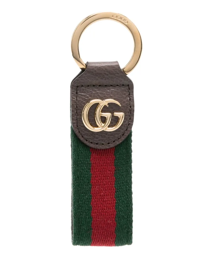 Gucci Ophidia Schlüsselanhänger mit Web-Detail - Braun Braun