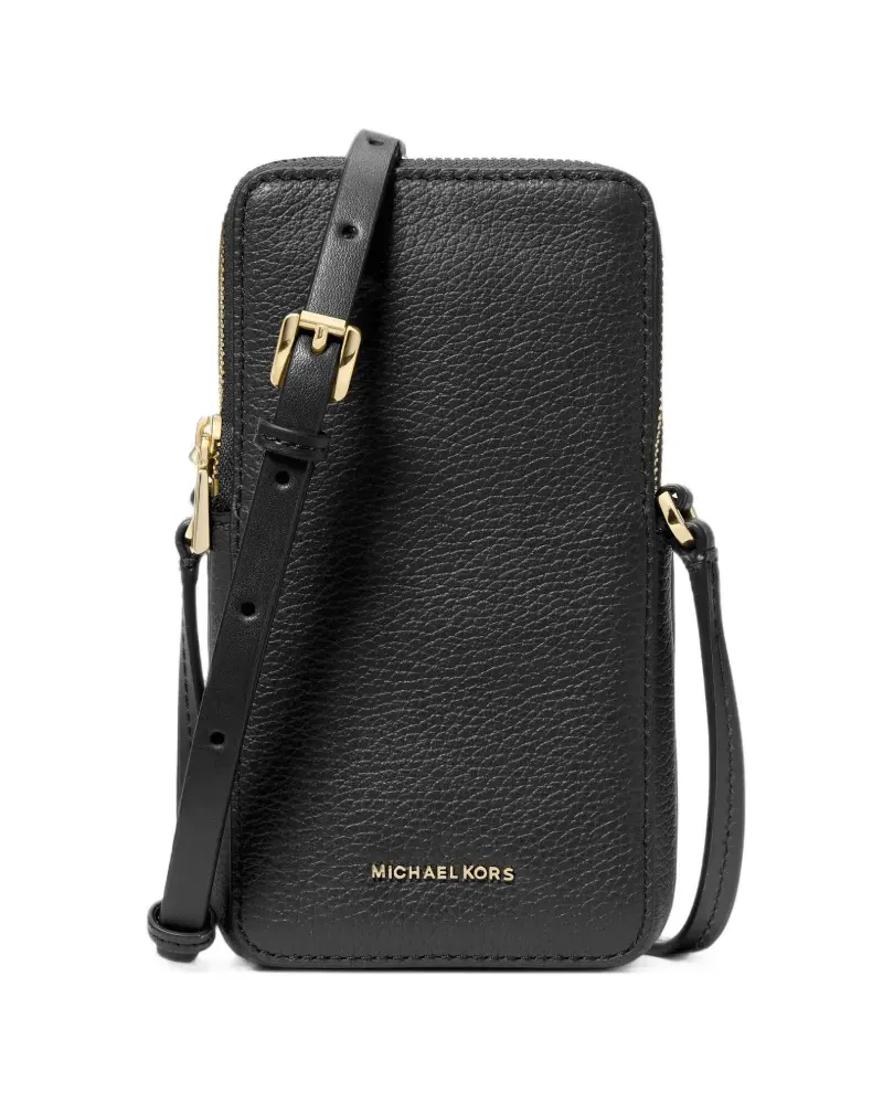 Michael Kors Jet Set small pebbled leather smartphone crossbody bag - Schwarz Schwarz