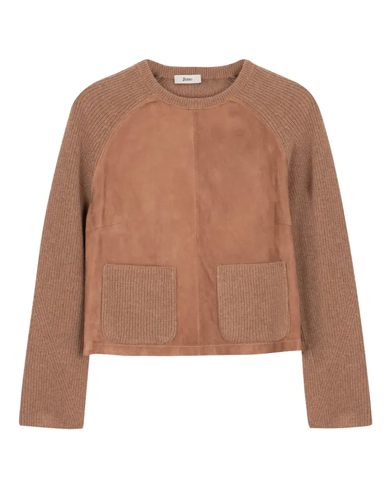 Herno Pullover mit aufgesetzter Tasche - Braun Braun
