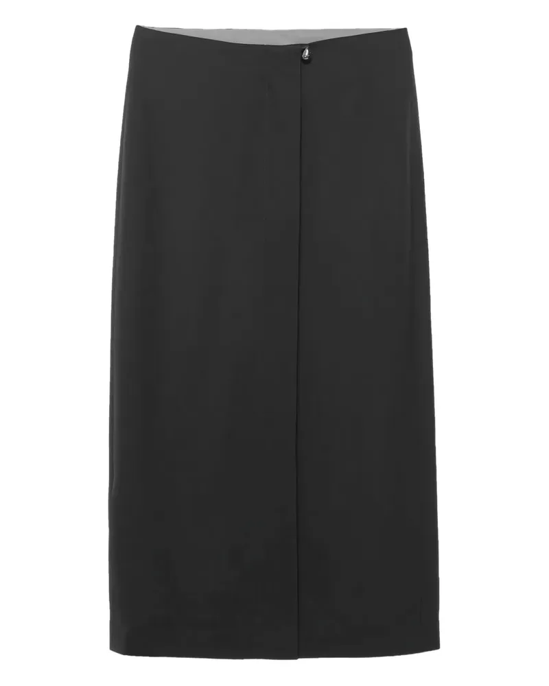 Carven Midirock mit Knopfleiste - Schwarz Schwarz