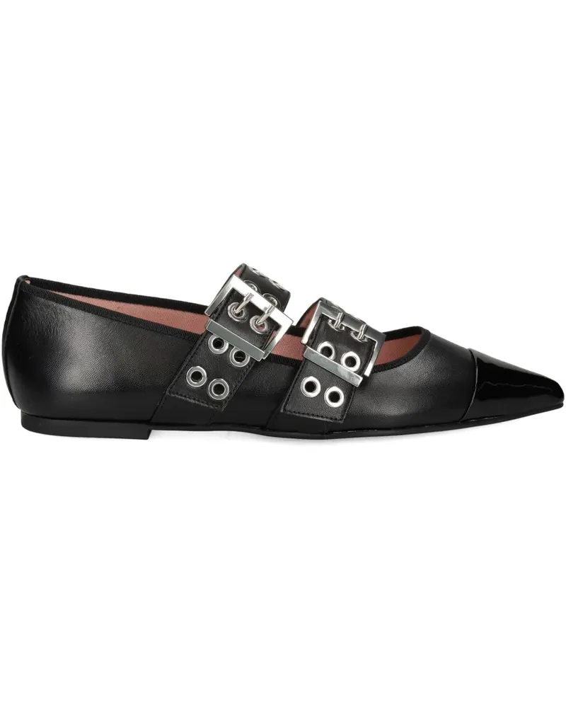 Pretty Ballerinas buckle eyelet ballet flats - Schwarz Schwarz
