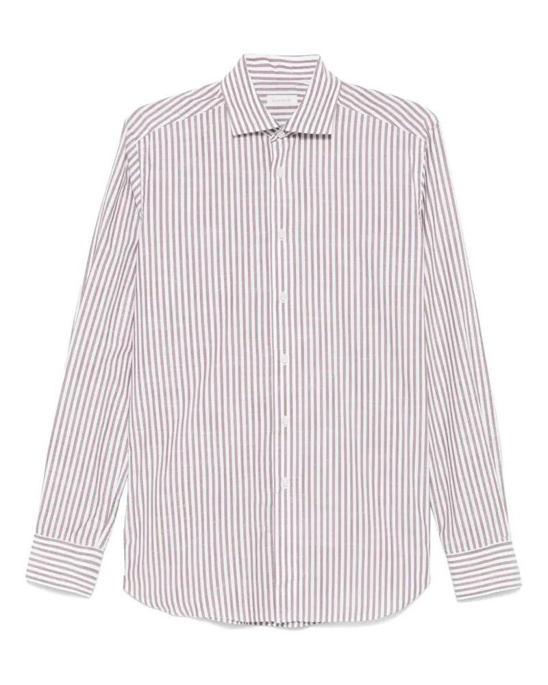 Glanshirt Gestreiftes Hemd - Braun Braun