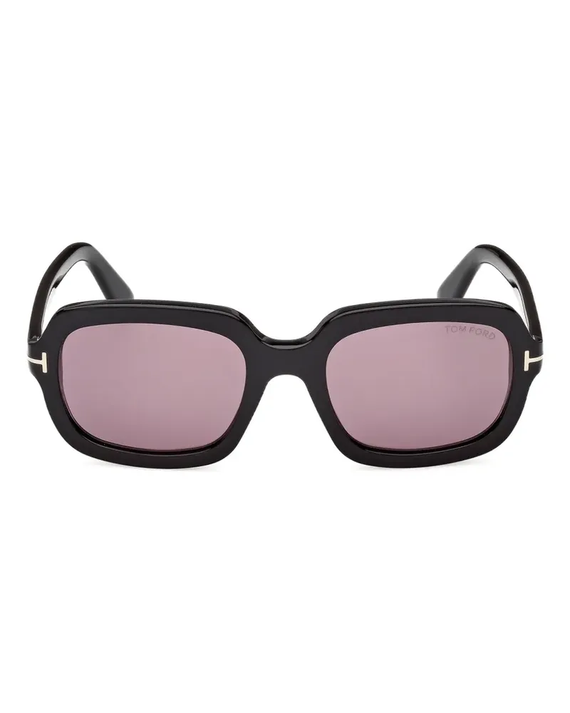 Tom Ford Sonnenbrille mit eckigem Gestell - Schwarz Schwarz