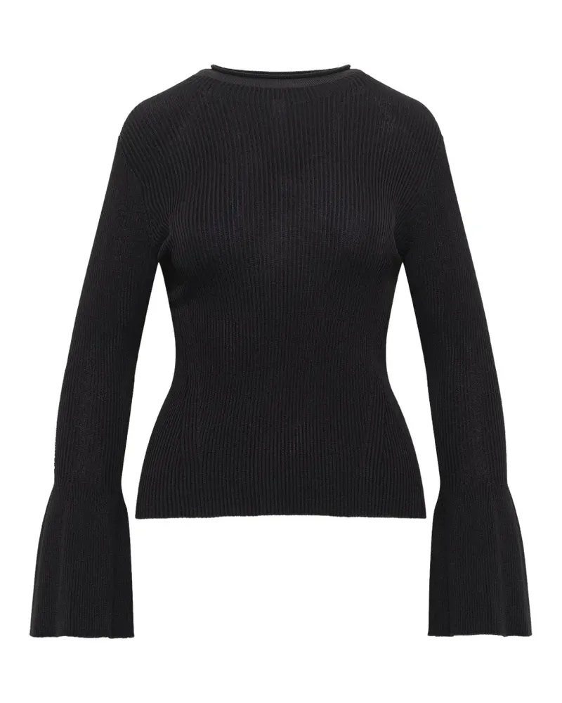 CFCL Soft Portrait bell-sleeve top - Schwarz Schwarz