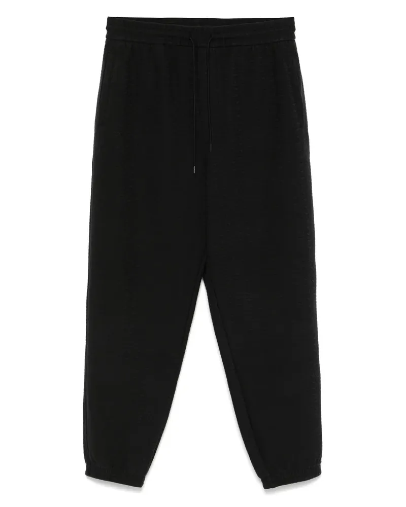 Emporio Armani Jogginghose mit Jacquard-Logo - Schwarz Schwarz