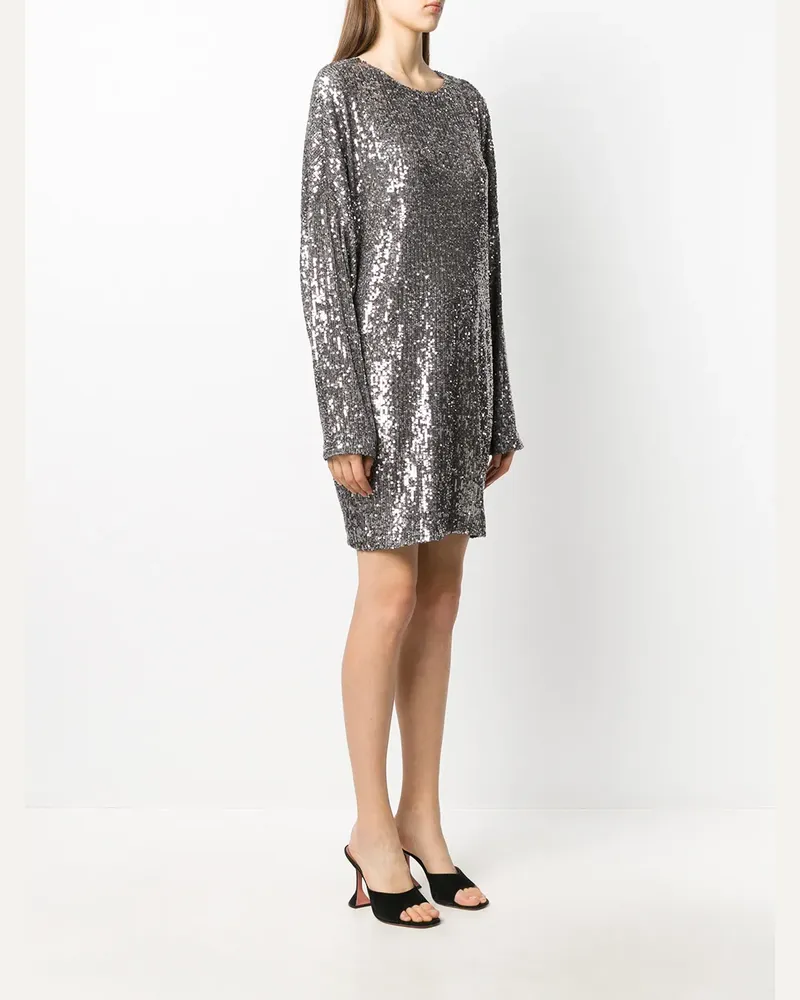 In The Mood for Love Langärmeliges Paillettenkleid - Silber Silber