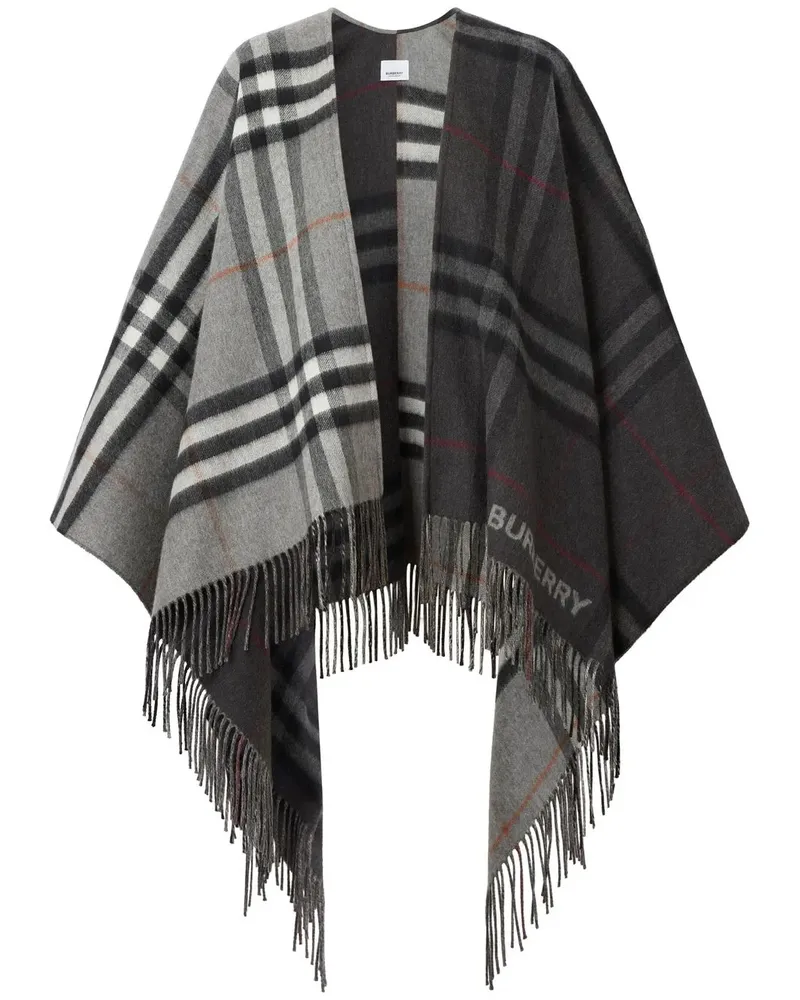 Burberry Cape mit Karomuster - Grau Grau